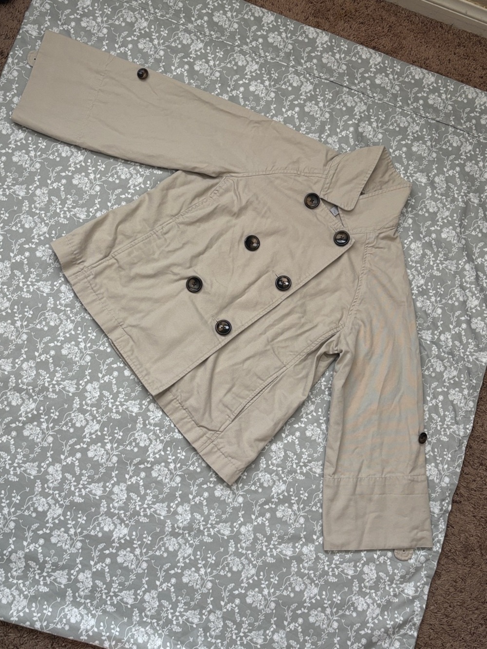Old Navy Beige Double-Breasted Pea Coat